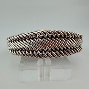 Lois Hill Archive: Heavyweight Graduated Textile Weave Bracelet 92 grams